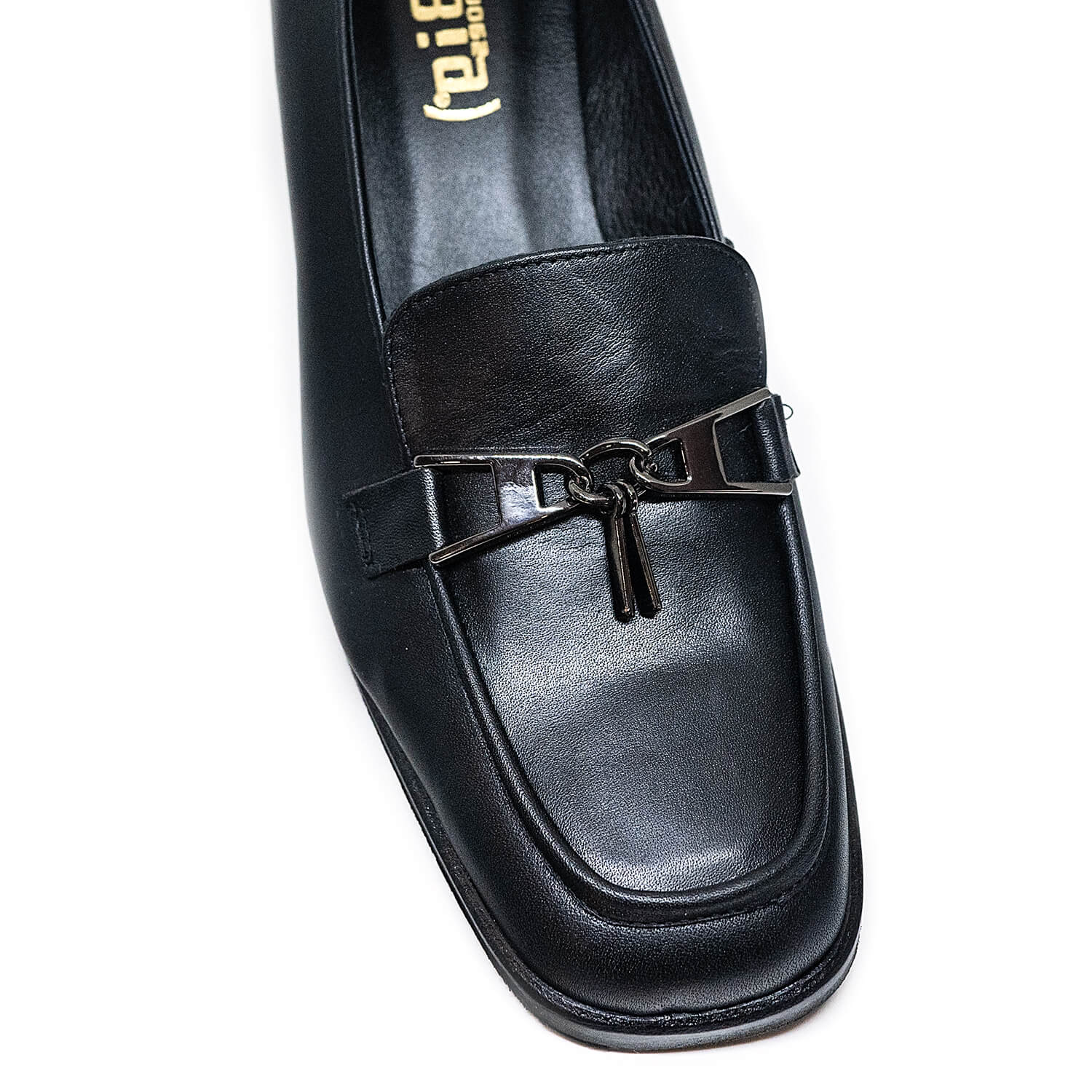 Bigshoes GA1242-01 Δερμάτινη Γόβα Μαύρο 5cm φωτογραφία