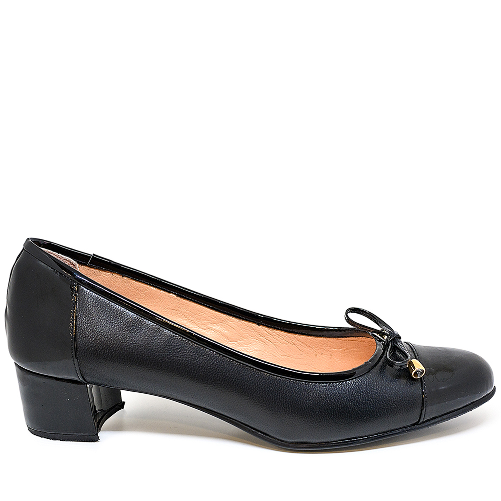 Bigshoes Bigshoes MX1627-01 Δερμάτινη Γόβα Μαύρη 5cm