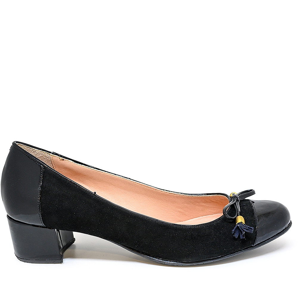 Bigshoes Bigshoes MX1627-01ca Δερμάτινη Γόβα Μαύρη 5cm