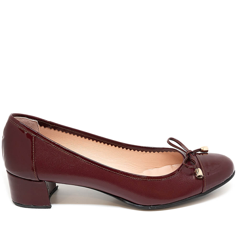 Bigshoes Bigshoes MX1627-23 Δερμάτινη Γόβα Μπορντό 5cm