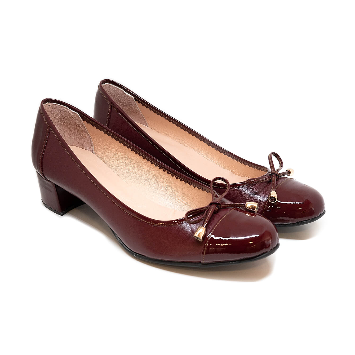 Bigshoes MX1627-23 Δερμάτινη Γόβα Μπορντό 5cm φωτογραφία