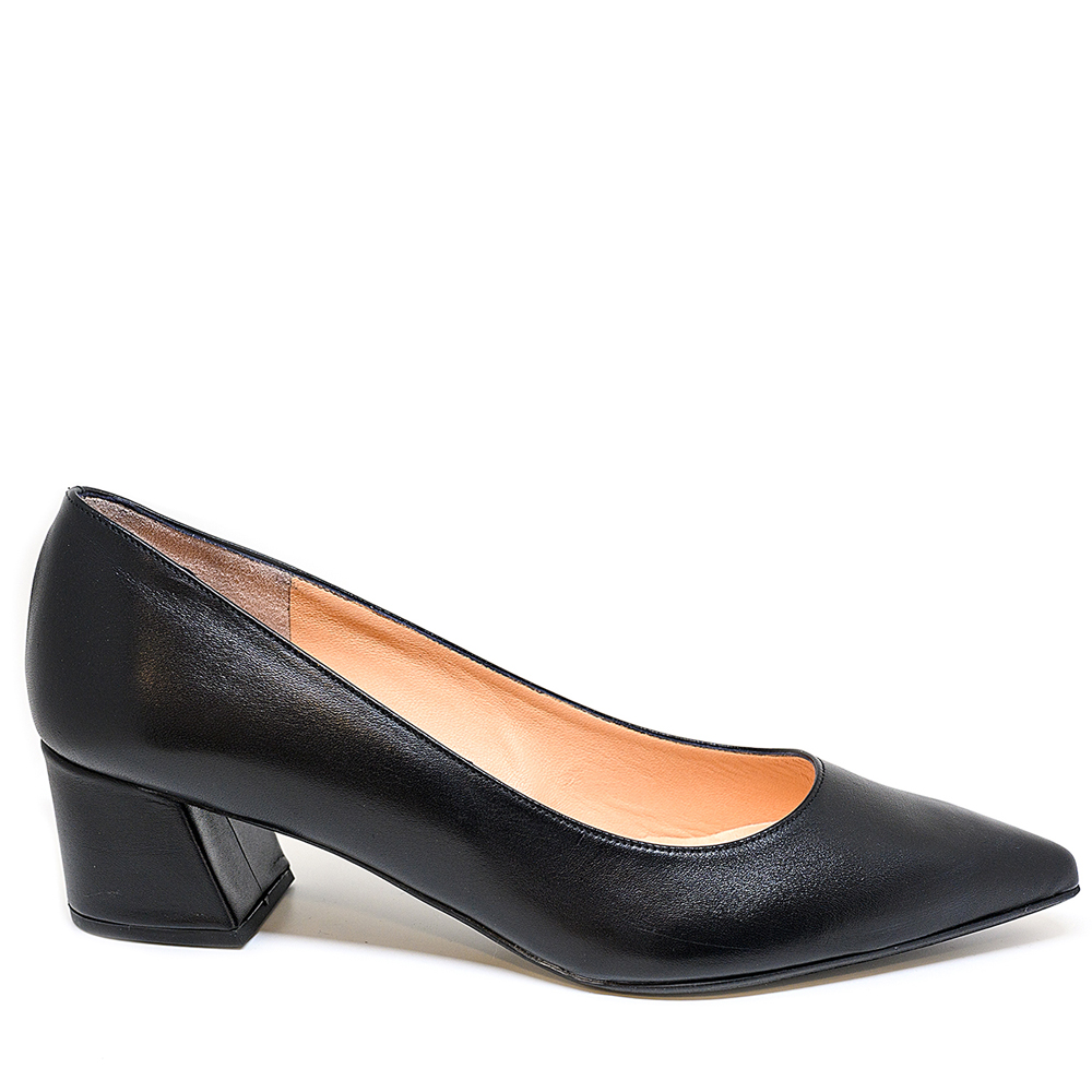 Bigshoes Bigshoes MX9122-01 Δερμάτινη Γόβα Μαύρη 5.5cm