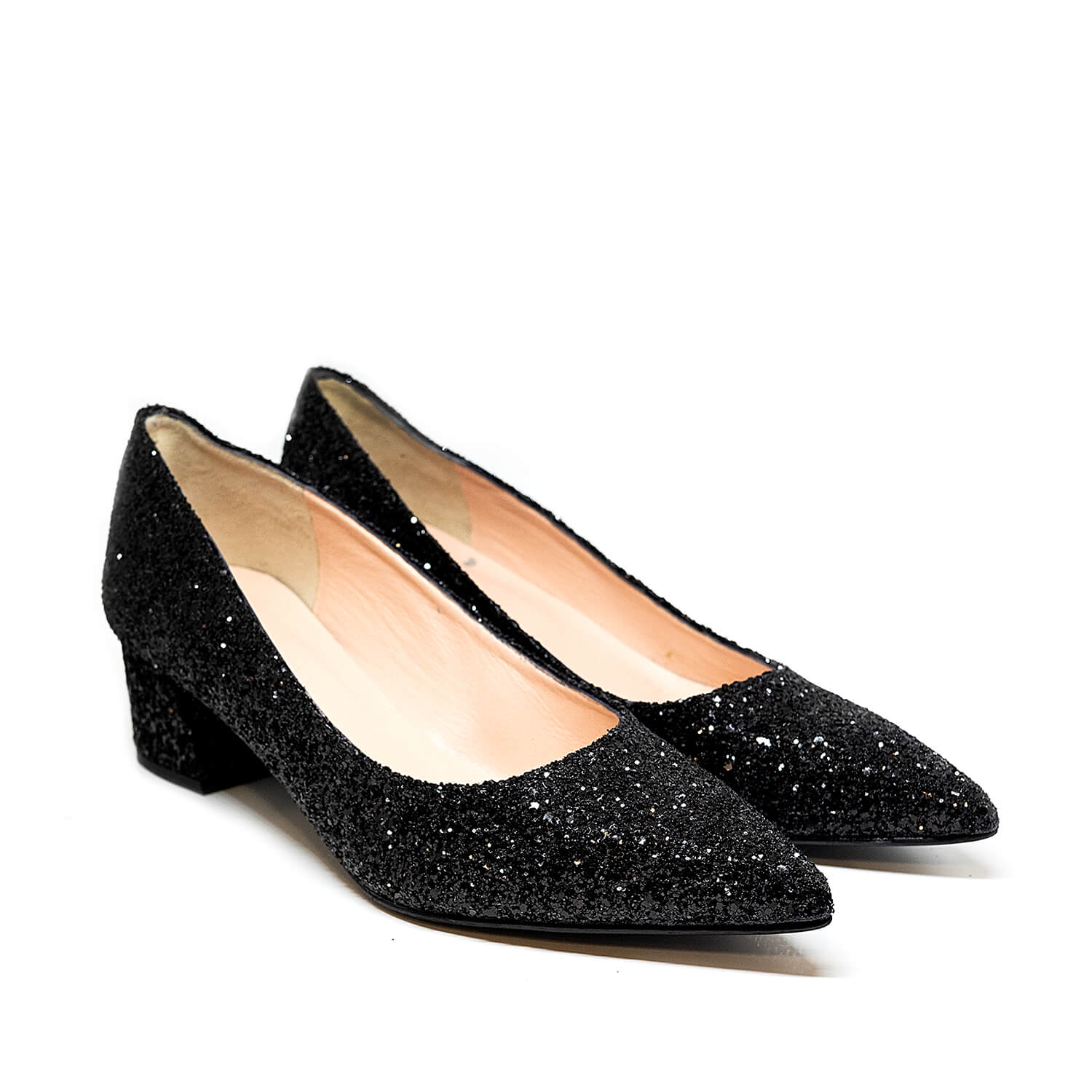 Bigshoes Bigshoes MX9122-01GL Δερμάτινη Γόβα Μαύρη 5.5cm