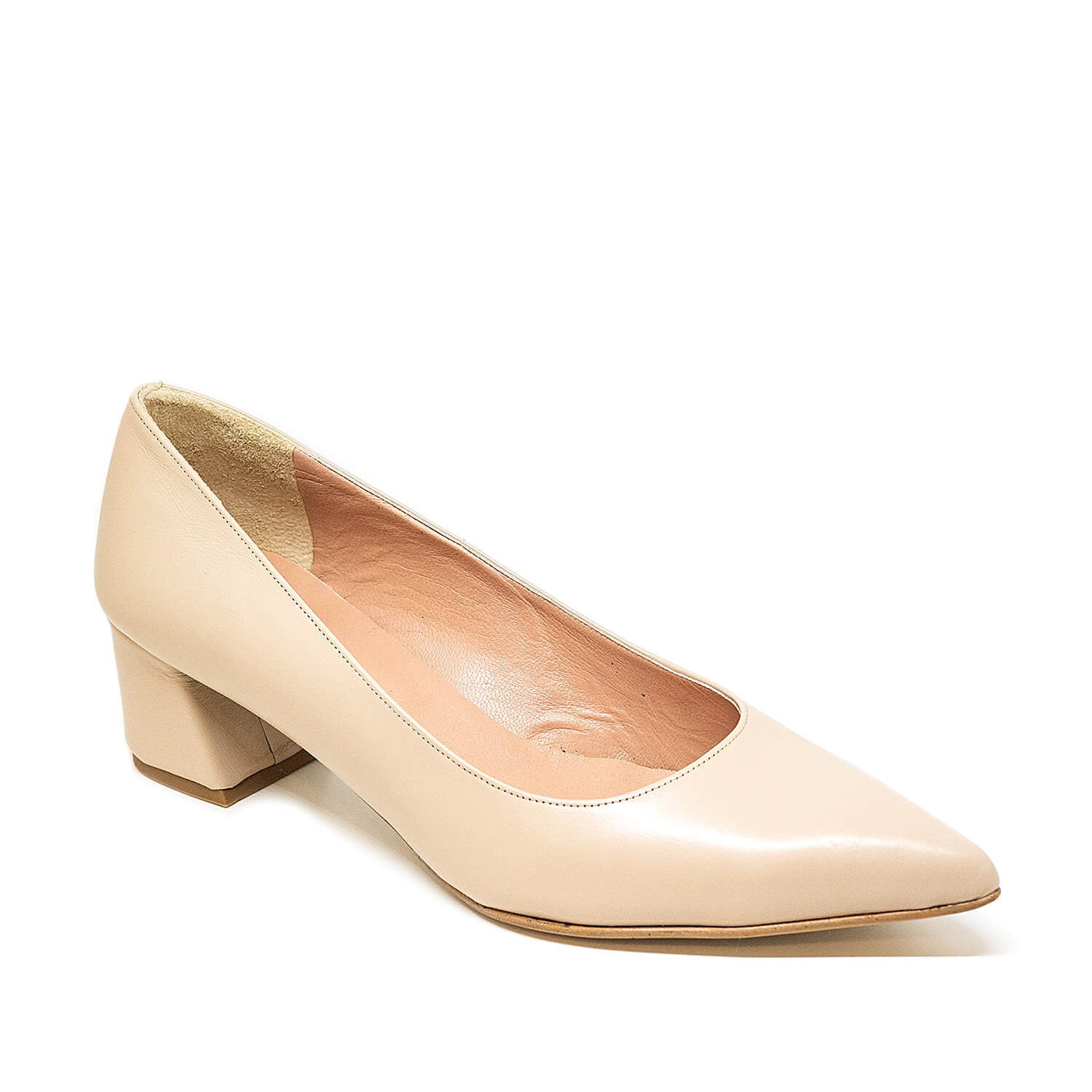 Bigshoes MX9122-13 Δερμάτινη Γόβα Μπεζ 5.5cm φωτογραφία