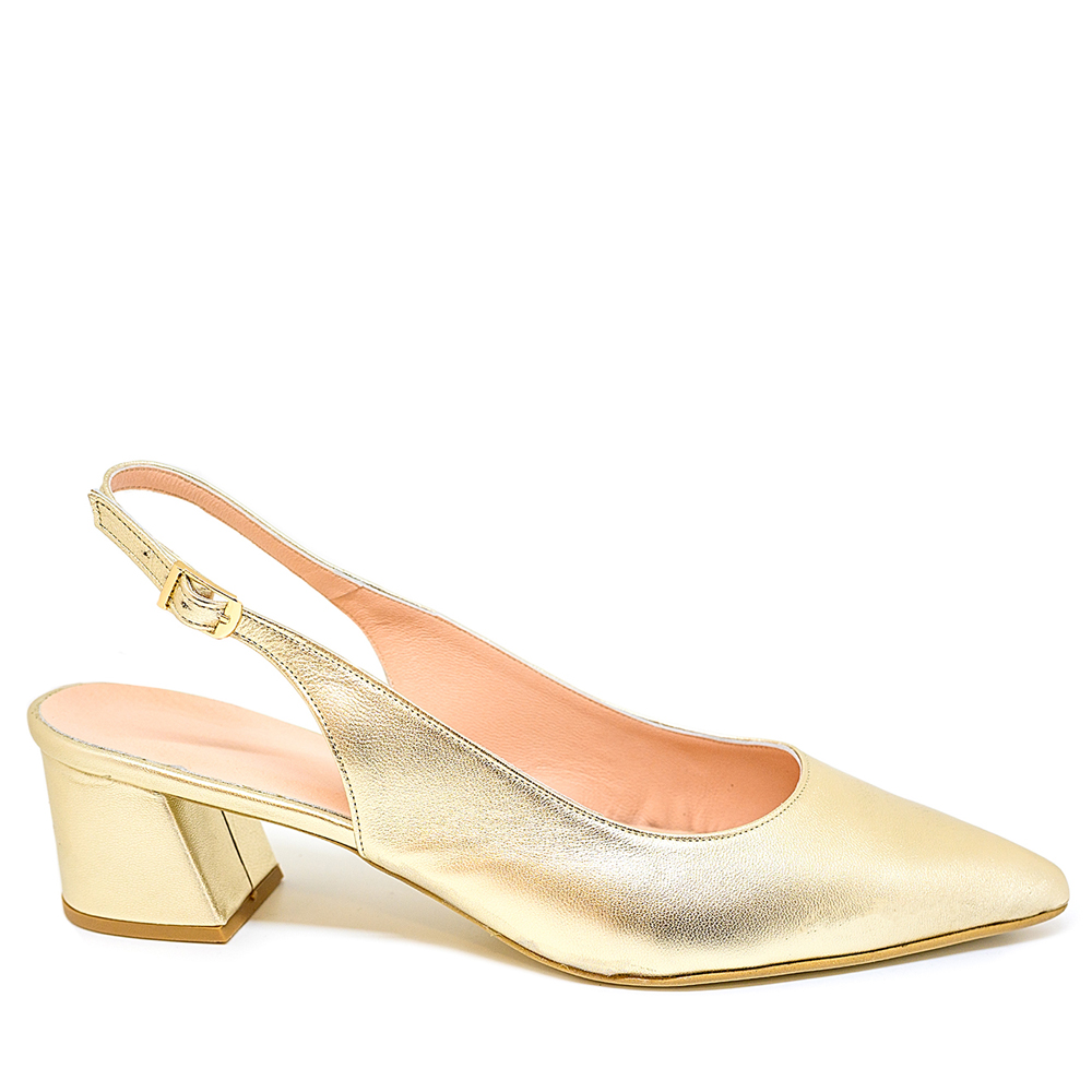 Bigshoes Bigshoes MX9123-06 Δερμάτινη Γόβα Χρυσό 5.5cm