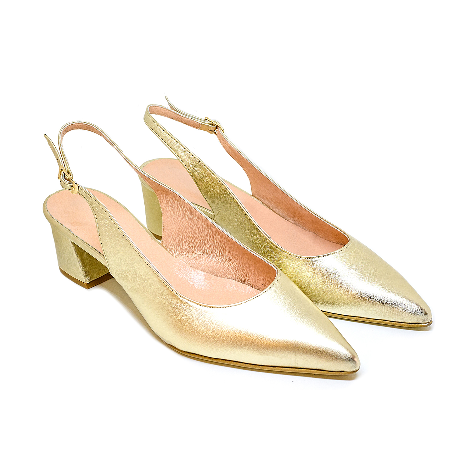 Bigshoes MX9123-06 Δερμάτινη Γόβα Χρυσό 5.5cm φωτογραφία