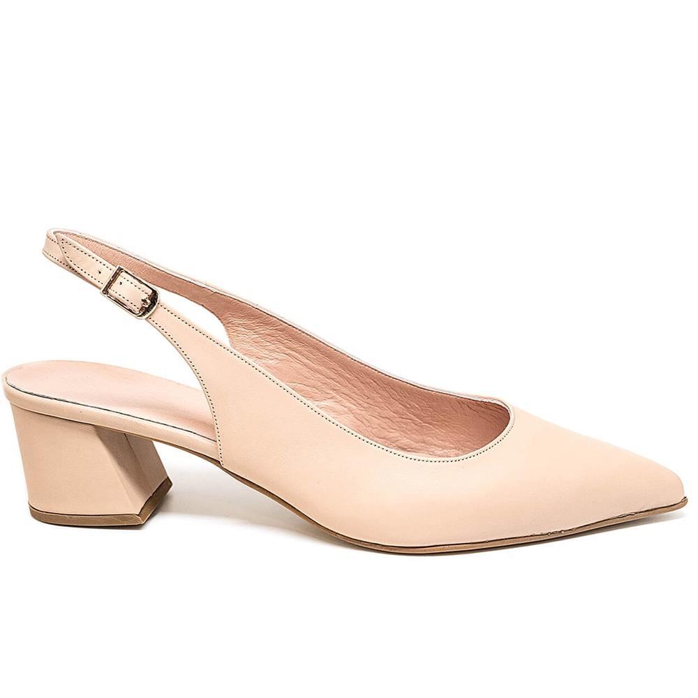 Bigshoes Bigshoes MX9123-33 Δερμάτινη Γόβα Φυσικό 5.5cm