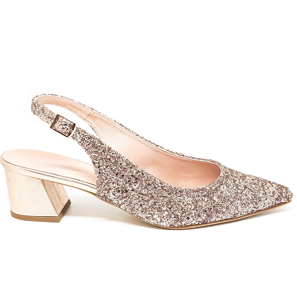 Bigshoes Bigshoes MX9123-37GL Δερμάτινη Γόβα Μπρονζέ 5.5cm