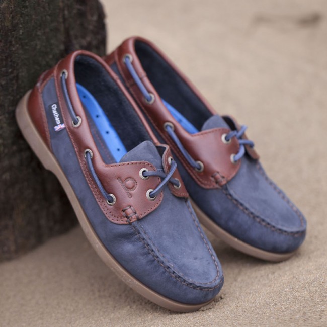 Chatham Bermuda G2 Navy Δερμάτινα Boat Shoes Μπλε φωτογραφία