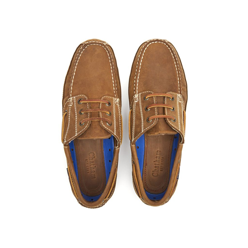 Chatham Rockwell Walnut Δερμάτινα Boat Shoes Καφέ φωτογραφία