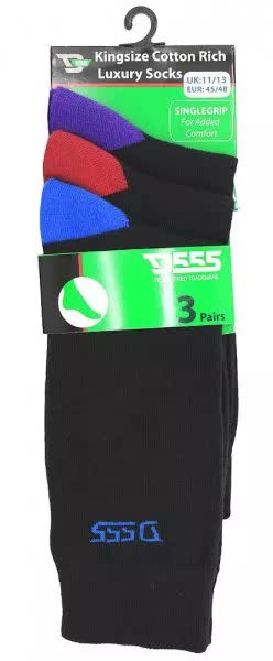 D555 Phoenix KS23112 Kingsize Cotton Rich Luxury 3pack Κάλτσες Μαύρες φωτογραφία