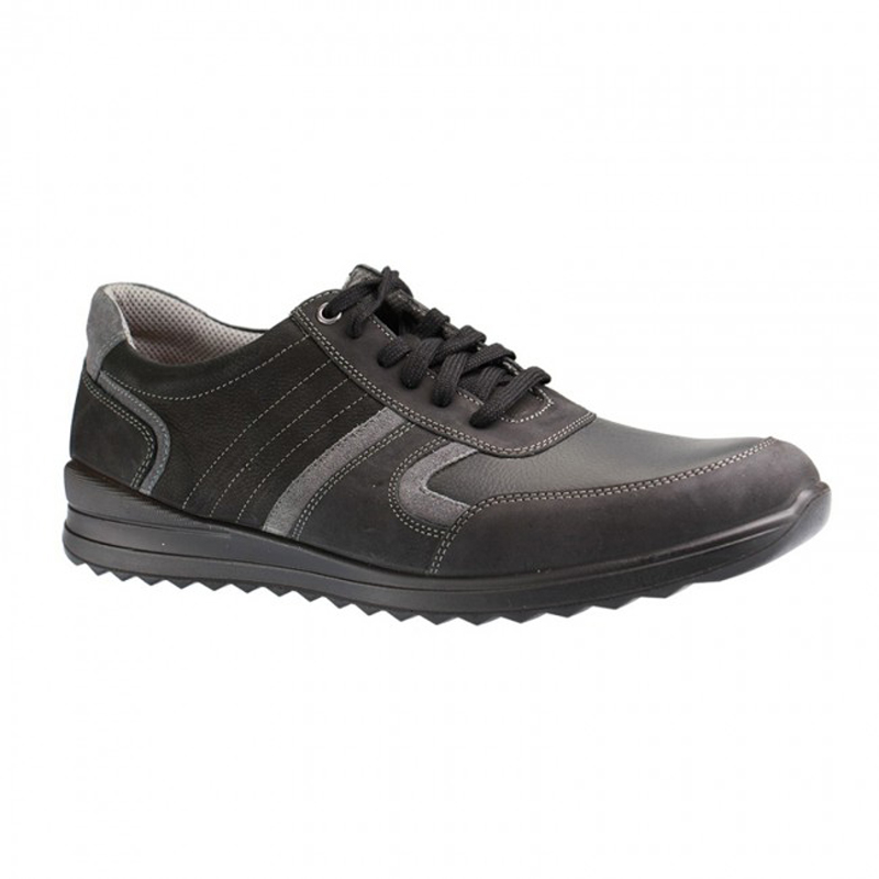 Jomos Jomos 3193081680064 Ανατομικό Δερμάτινο Comfort Casual Γκρι