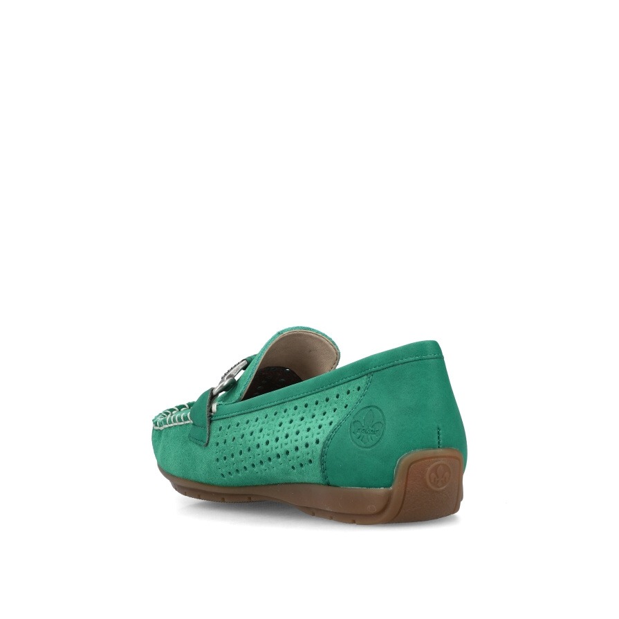 Rieker 40253-54 Ανατομικό Δερμάτινο Μοκασίνι Πράσινο φωτογραφία