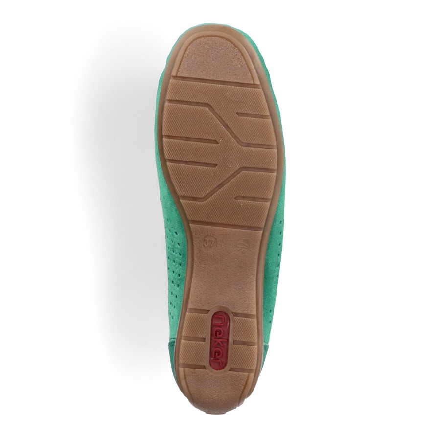 Rieker 40253-54 Ανατομικό Δερμάτινο Μοκασίνι Πράσινο φωτογραφία