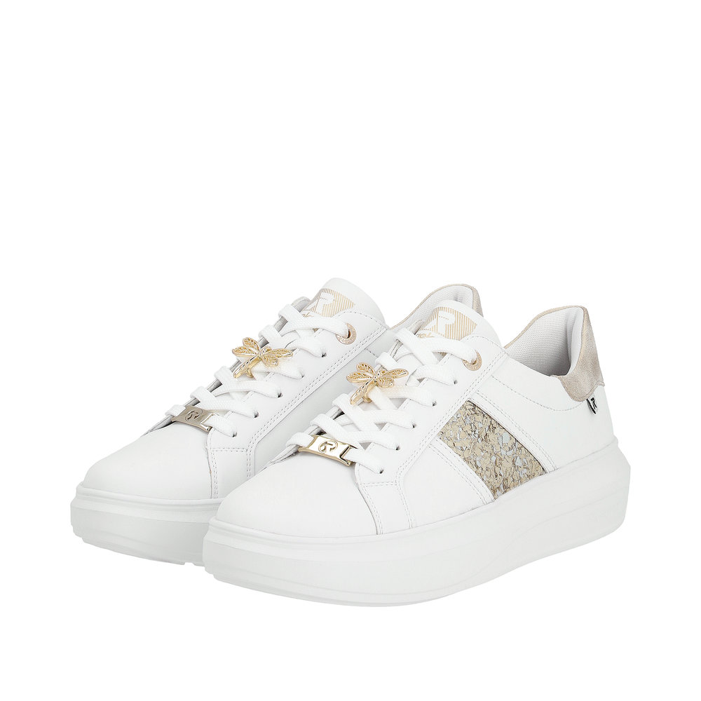 Rieker W1202-82 Ανατομικό Δερμάτινο Sneaker Λευκό φωτογραφία