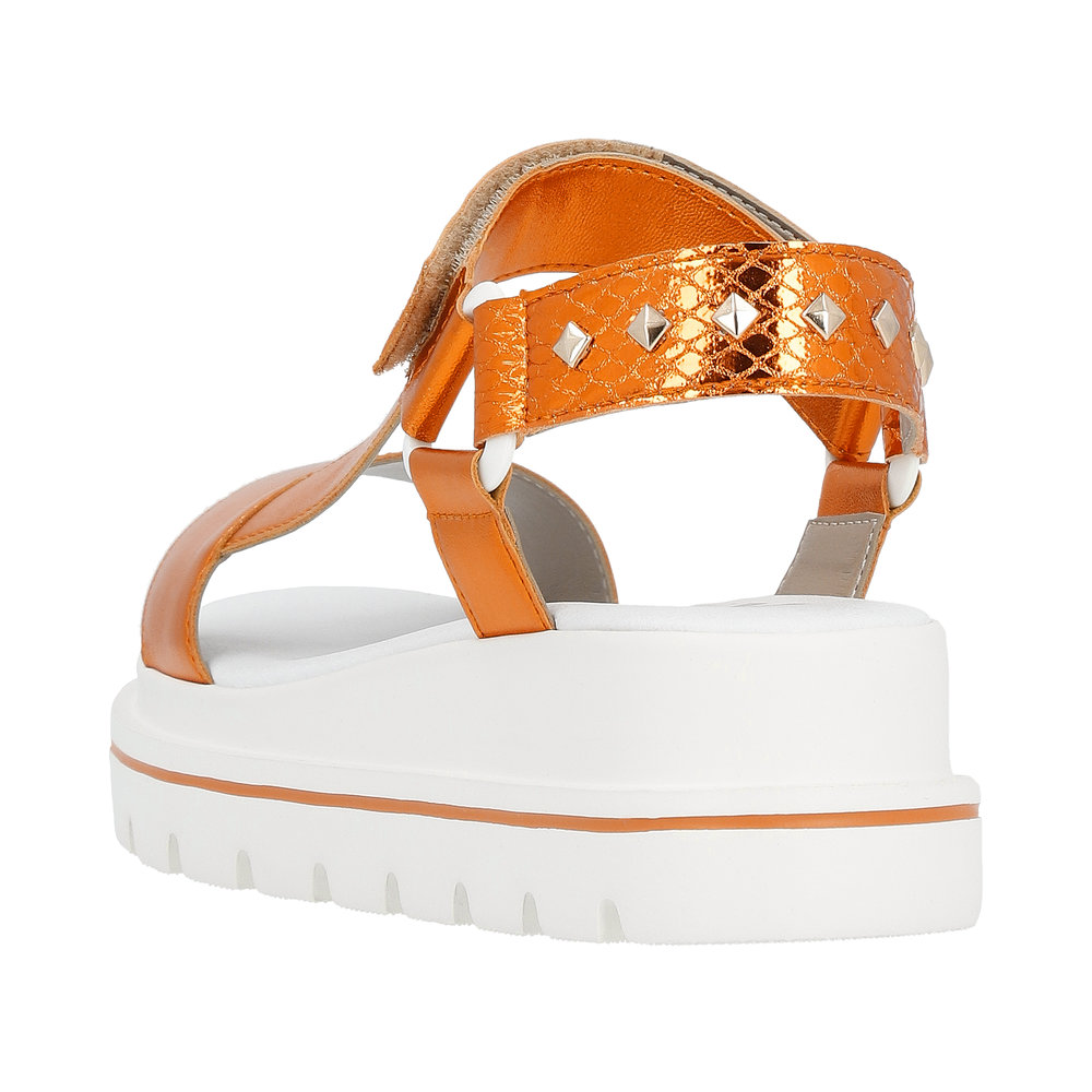 Rieker W1651-38 Ανατομικό Δερμάτινο Πέδιλο Ταμπά 5cm φωτογραφία