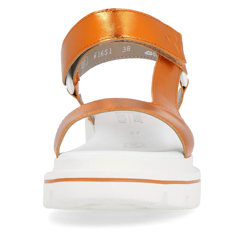 Rieker W1651-38 Ανατομικό Δερμάτινο Πέδιλο Ταμπά 5cm φωτογραφία