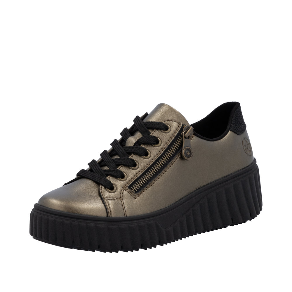 Rieker Rieker N2501-90 Γυναικείο Ανατομικό Δερμάτινο Sneaker Μπρονζέ