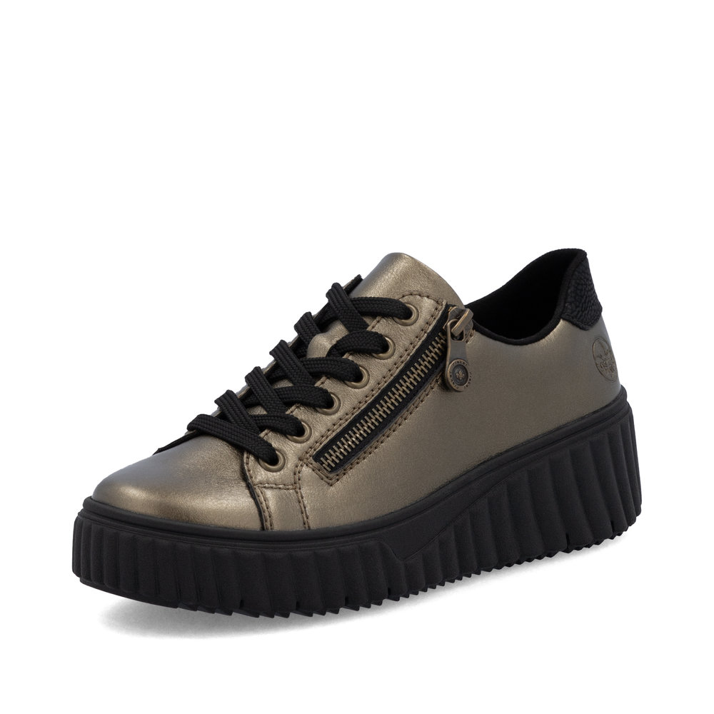 Rieker N2501-90 Γυναικείο Ανατομικό Δερμάτινο Sneaker Μπρονζέ φωτογραφία